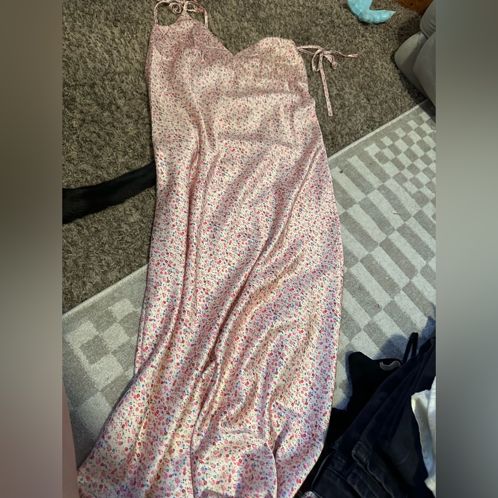 Satin princess Polly floral dress